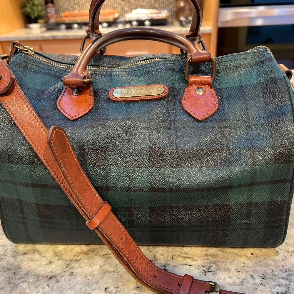 Ralph Lauren Black Watch Plaid Crossbody Doctor Bag
